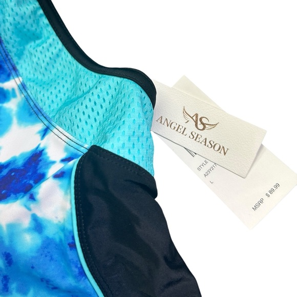 ANGEL SEASON womens modest athletic racerback tankini swim top size L NWT - Picture 6 of 10